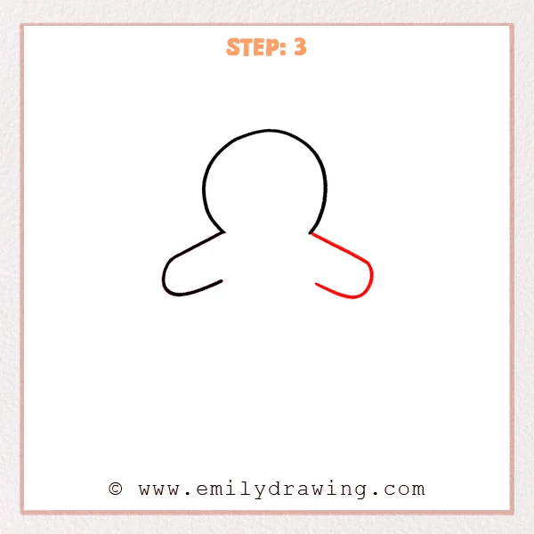 how to draw a gingerbread man - Step 3